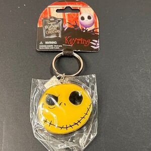 Disney Nightmare Before Christmas Jack Skellington Keyring Yellow New Rotating